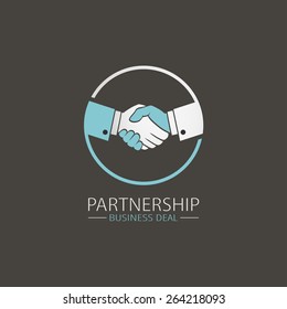 Vector business handshake icon.