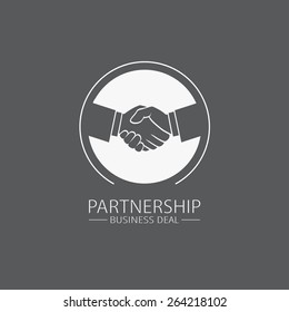 Vector business handshake icon.