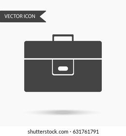 Vector business icon briefcase. Icon for for annual reports, charts, presentations, workflow layout, banner, number options, step up options, web design. Contemporary flat design.