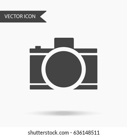 Vector business icon camera. Icon for for annual reports, charts, presentations, workflow layout, banner, number options, step up options, web design. Contemporary flat design.