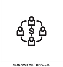 Vector Business Icon Design Graphic Template - Business Connection Symbol
