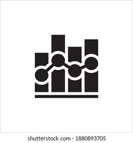 Vector Business Icon Design Graphic Template Style Glyph - Bar Chart Symbol