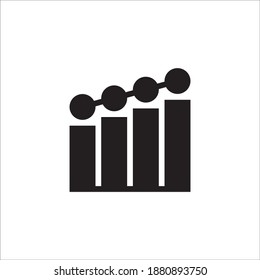 Icono de negocio vector Diseño Estilo de plantilla gráfico Glifo - Símbolo de gráfico de barras arriba