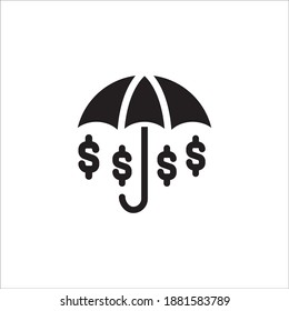 Vector Business Icon Design Graphic Template Style Glyph - Insurance Symbol