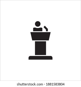 Vector Business Icon Design Graphic Template Style Glyph - Podium Symbol