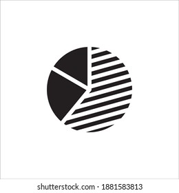 Vector Business Icon Design Graphic Template Style Glyph - Pie Chart Symbol