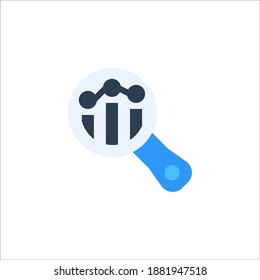 Vector Business Icon Design Graphic Template, Flat Colored Style - Analysis Symbol
