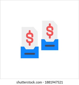 Grafikvorlage für VektorBusiness Icon Design, flach gefärbt - Symbol für Geschäftsdateien