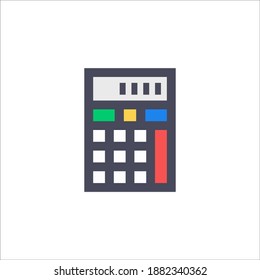 Vector Business Icon Design Graphic Template, Flat Colored - Calculator Symbol