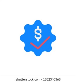 Plantilla gráfica de diseño de icono de empresa vectorial de color plano - símbolo de marca de verificación