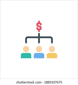 Grafikvorlage für VektorBusiness Icon Design, flach gefärbt - Hierarchiesymbol