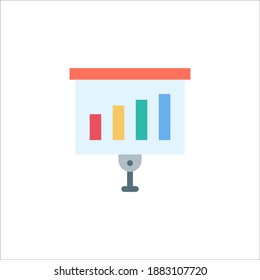 Vektor Business Icon Design Graphic Template, flach gefärbt - Presentation Board Symbol