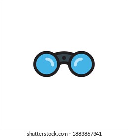 Vector Business Icon Design Graphic Template, Line Colored Style - Binoculars Symbol