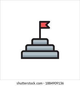 Vector Business Icon Design Graphic Template Style Line Colored - Goal Symbol