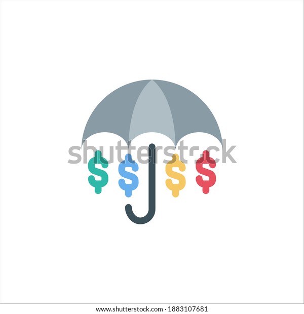 Vector Business Icon Design Graphic Template, Flat\
Colored - Insurance\
Symbol