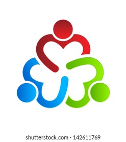 Vector Business icon design. Heart sharing 3. Group of People