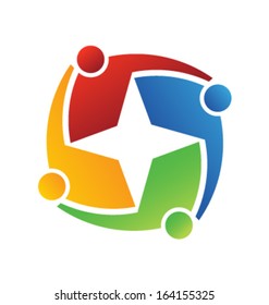 Vector Business icon design. Star connected 4