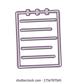 Icono de negocio de vectores. Estilo de dibujo animado del documento sobre fondo aislado de blanco.