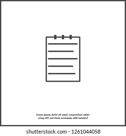 Vector business icon. Document  icon on white isolated background. Layers grouped for easy editing illustration. For your design.