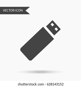 Vector business icon flash drive. Icon for for annual reports, charts, presentations, workflow layout, banner, number options, step up options, web design. Contemporary flat design.