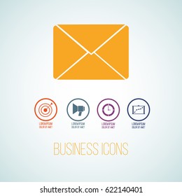 Vector business icon in the form of letter. Icon set for for annual reports, charts, presentations, workflow layout, banner, number options, step up options, web design with symbols