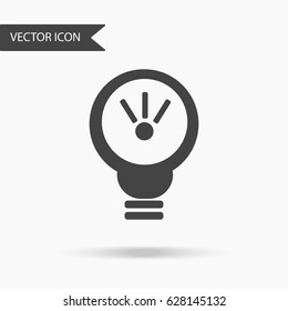 Vector business icon lightbulb. Icon for for annual reports, charts, presentations, workflow layout, banner, number options, step up options, web design. Contemporary flat design.
