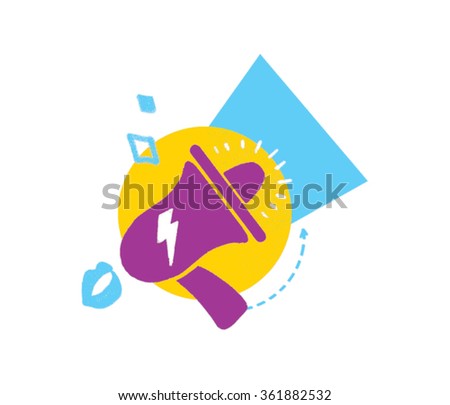 Vector business icon. Megaphone, Loud sound.
