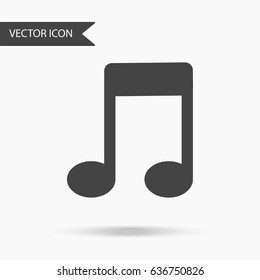 Vector business icon musical note. Contemporary flat design