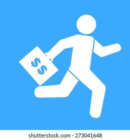 Vector business icon running competitive