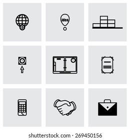 Vector Business icon set on grey background