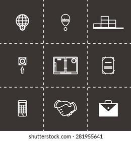 Vector Business icon set on black background
