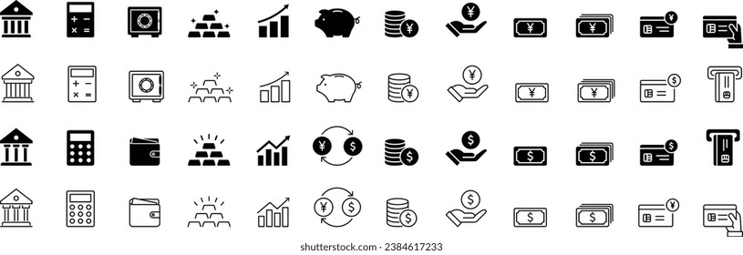 Vector Business Icon Set Related to Money