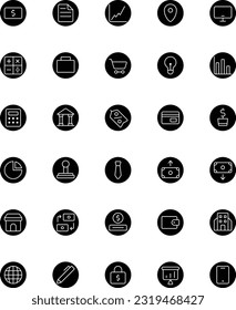Vector de icono de negocio Set Thin Round. Perfecto para la interfaz de usuario, nueva aplicación, etc.