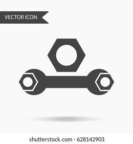 Vector business icon wrench and nuts. Icon for for annual reports, charts, presentations, workflow layout, banner, number options, step up options, web design. Contemporary flat design.