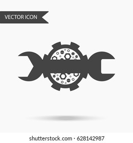 Vector business icon wrench and nuts. Icon for for annual reports, charts, presentations, workflow layout, banner, number options, step up options, web design. Contemporary flat design.