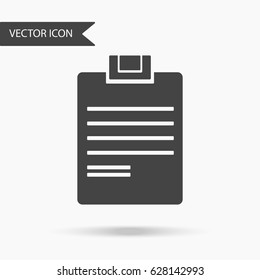 Vector business icon writing tablet. Icon for for annual reports, charts, presentations, workflow layout, banner, number options, step up options, web design. Contemporary flat design.