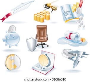 Conjunto de iconos de negocio de vectores
