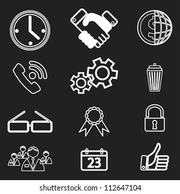 Vector business icons set 6. Vector Illustration.