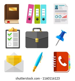 Vector business icons set isolated on white. HR icon set., flat style