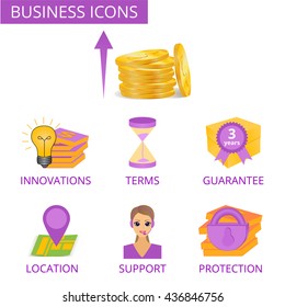 Vector business icons for web design or presentations.