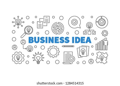 Vector Business Idea concept outline banner or illustration on white background