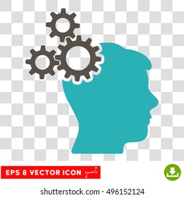 Vector Business Idea EPS vector icon. Illustration style is flat iconic bicolor grey and cyan symbol on a transparent background.
