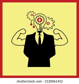 icono de idea de negocio vectorial. desarrollo creativo de las empresas