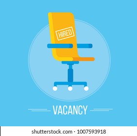 vector business illustration abstract chair looking for employees to an open position. empty armchair