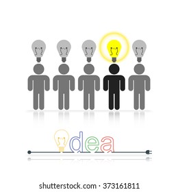  vector business illustration concept Creative idea lamp 