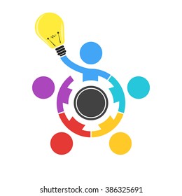  vector business illustration concept Creative idea lamp 