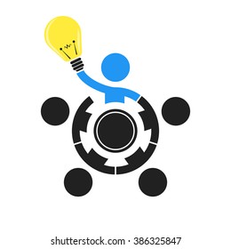  vector business illustration concept Creative idea lamp 