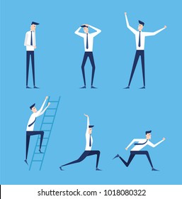 Vector business illustration, flat design,  possibility to create unique , set of different in  people. graphic elements for animation