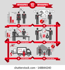 Vector business info graphic about investments and mortgage