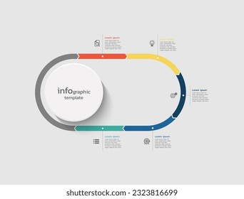 Vector business infographic background design template with 5 steps